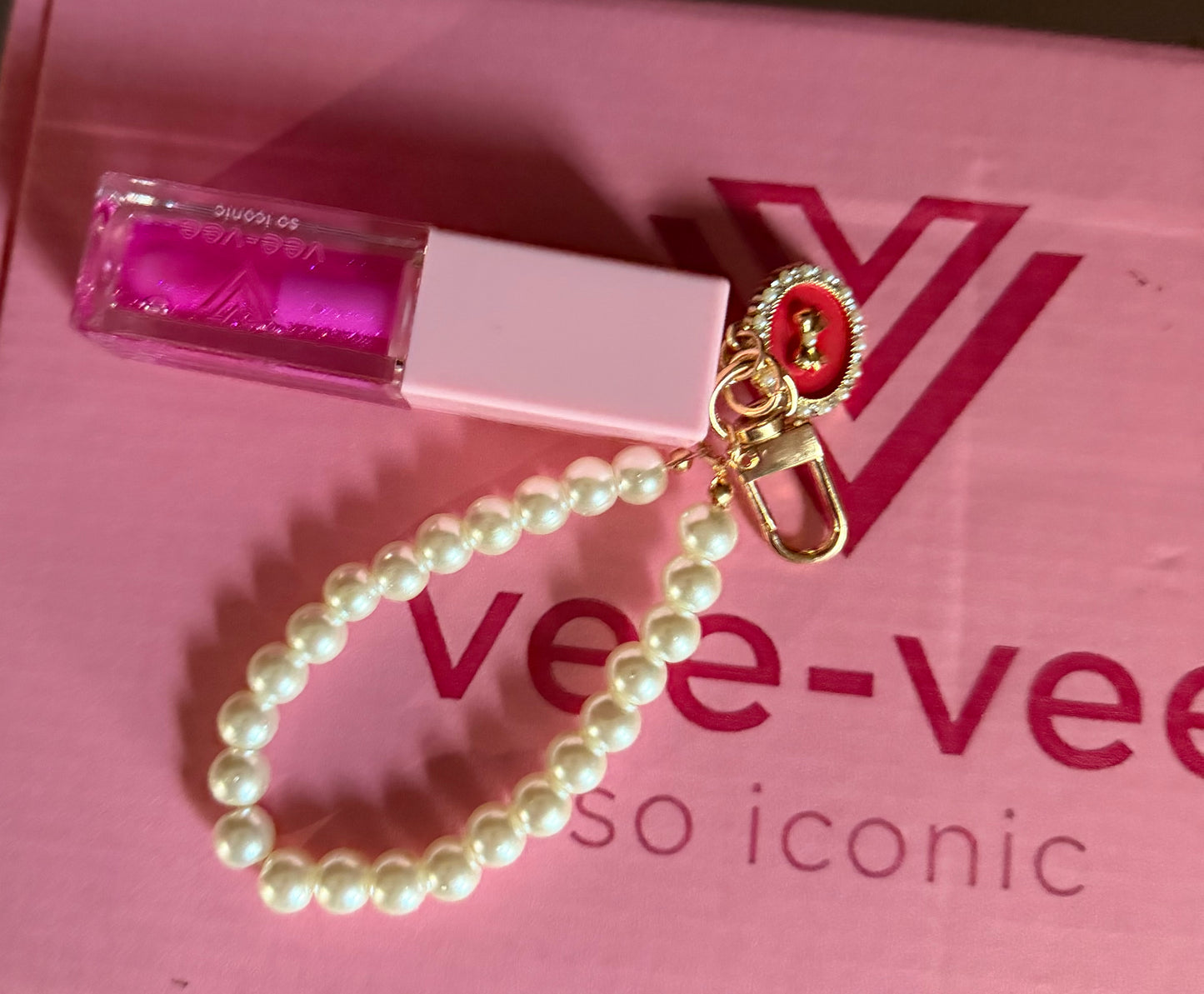 Soft power charm lipgloss keychain