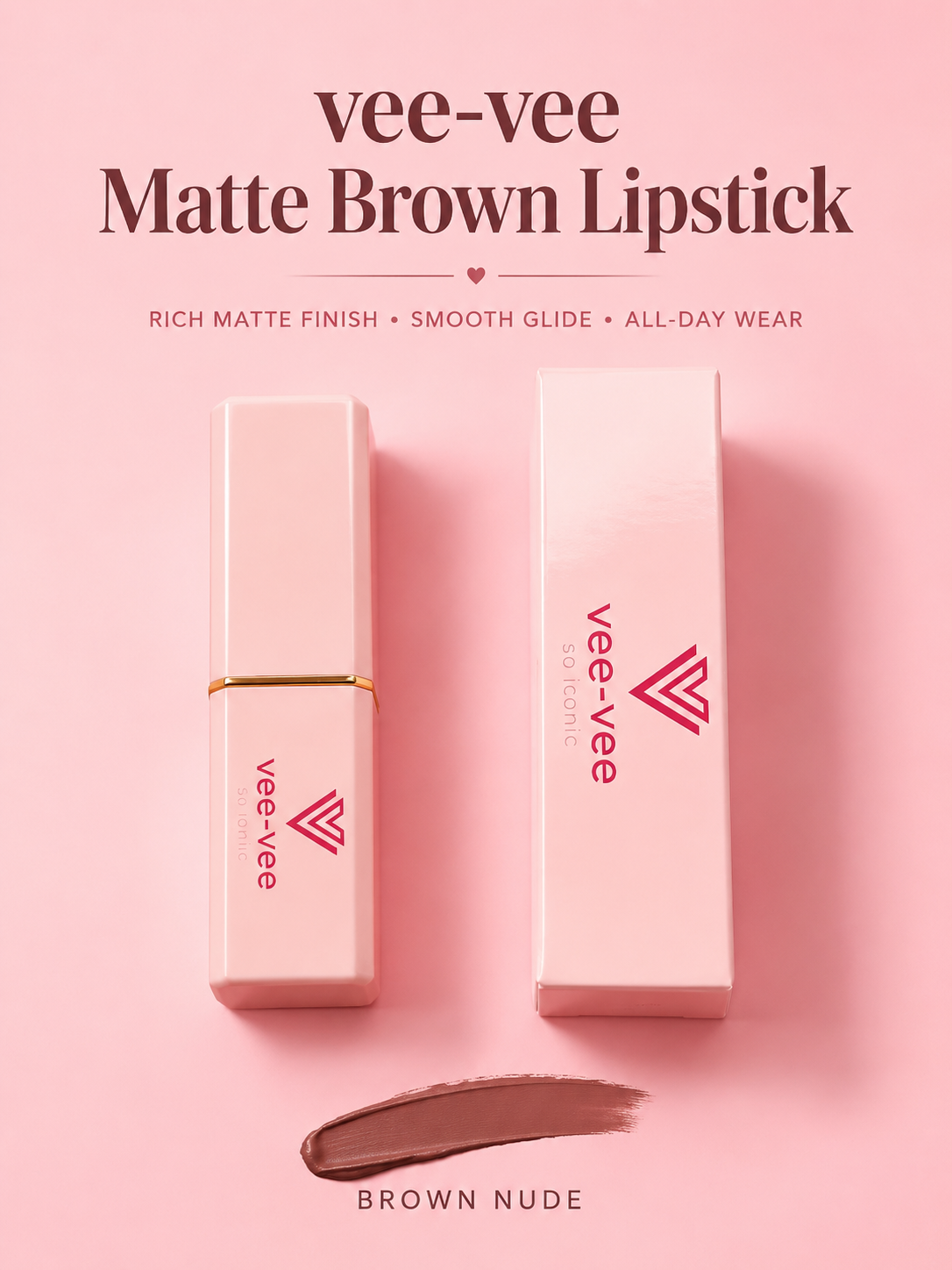 Vee-Vee Matte Brown Lipstick